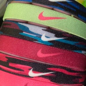 Set of 6 colorful nike headbands